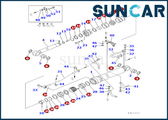 주문 0 암 실린더 봉지 키트 코마츠는 PC300LL-7E0 PC350LL-7E0 PC390LL-10에 적합합니다 online manufacture