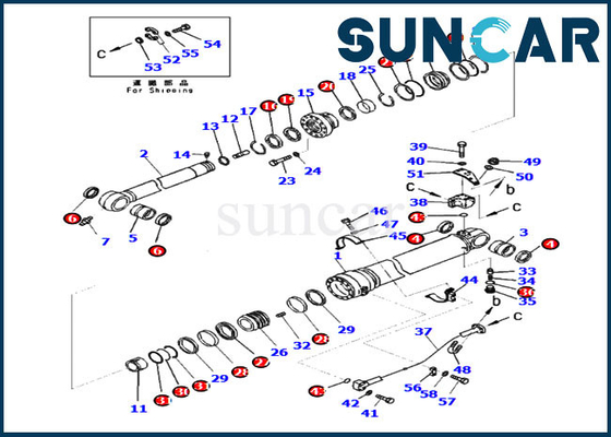 주문 707-99-72080 봉지 키트 암 실린더 수리용 장비 코마츠 PC360LC-10 PC390LC-10 서비스 장비 online manufacture