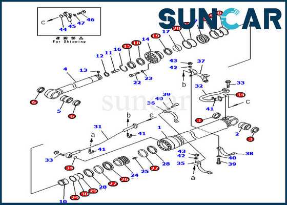 주문 PC400-6C PC400LC-6Z 코마츠 과중한 업무 붐을 위한 0 암 실린더 병역 장비 online manufacture