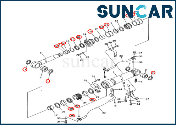 주문 코마츠 0 붐원통 봉지 키트는 PC400 PC400-5 PC400-5C PC400LC에 적합합니다 online manufacture