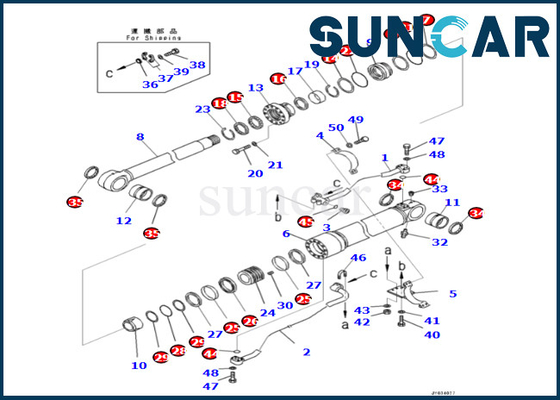 주문 PC500LC-8R PC500LC-8을 위해 장비 0 붐원통 봉지 키트를 밀봉하는 코마츠 붐원통 online manufacture