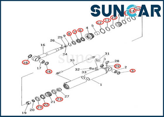 주문 암 실린더 서비스는 0 암 실린더 봉지 키트 적합성 PC60-7 PC60-7S 코마츠를 장비를 답니다 online manufacture