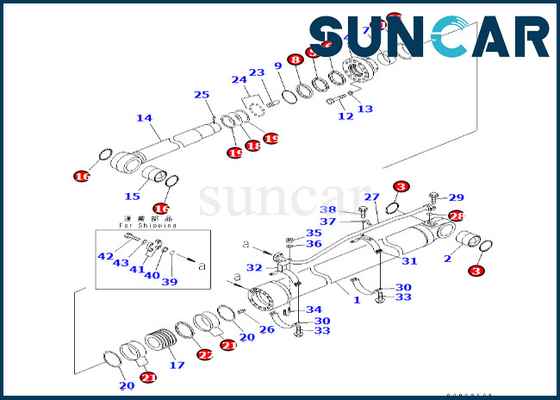 주문 PC600LC-6A PC600-8 암 실린더 서비스 장비를 위한 0 암 실린더 봉지 키트 코마츠 online manufacture