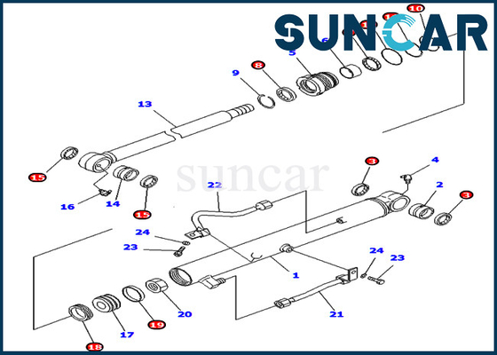주문 0 버킷 밀봉 수리는 코마츠 PC40MR-1 PC45MR-1을 위한 유압 실린더를 장비를 답니다 online manufacture