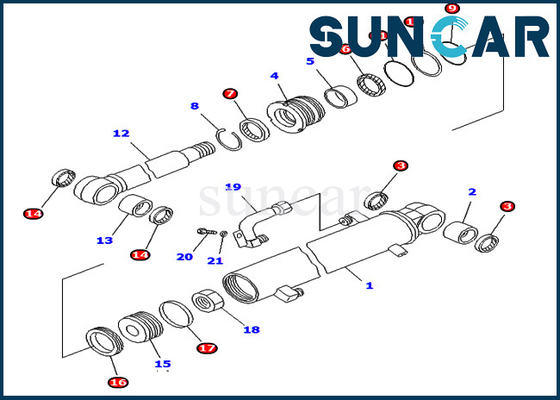 주문 PC45-1 PC50UD-2 PC50UU-2 코마츠 실내측 부품을 위한 0 암 실린더 서비스 장비 online manufacture
