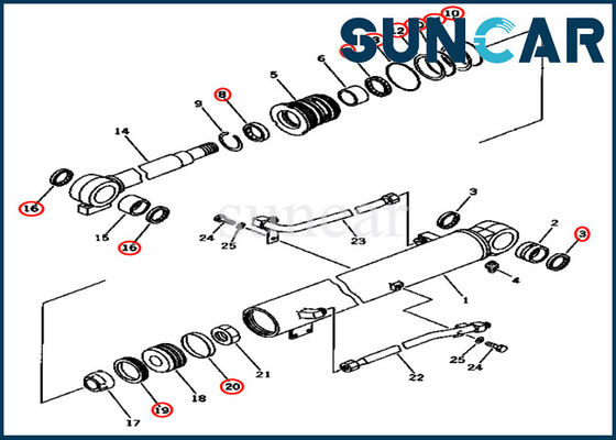 주문 707-98-34140 붐 실린더 수리 봉인 키트 7079834140 모델 PC45-1 PC50UG-2 코마쓰 online manufacture