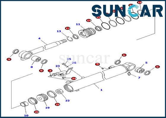 주문 0 붐원통 봉지 키트는 실내측 부품 코마츠 PC45MR-3 PC55MR-3에 적합합니다 online manufacture