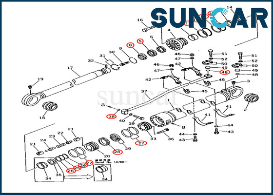 주문 굴삭기 코마츠 PC650-3 PC650LC-5 PC710-5를 위한 0 암 실린더 밀봉 수리용 장비 online manufacture