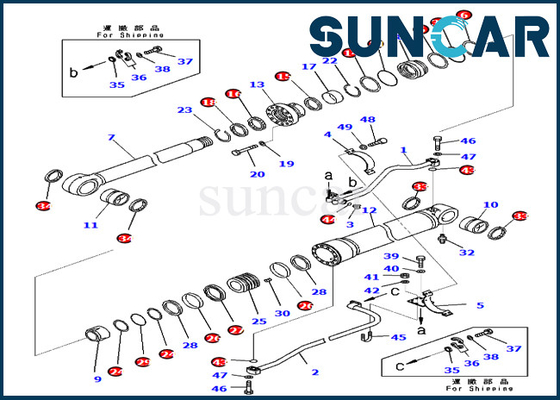 주문 PC650LC-11 PC700LC-11 코마츠 0 붐원통 봉지 키트 서비스 장비 online manufacture