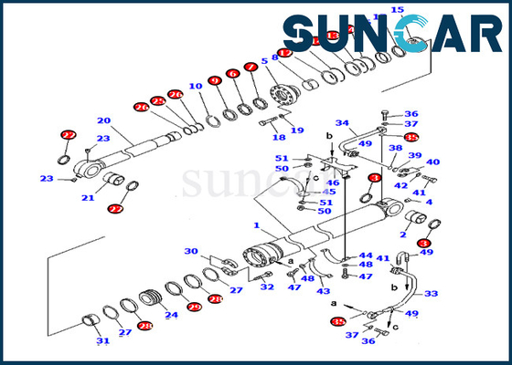 주문 코마츠 기계류 모델 PC750-6 PC750LC-6을 위한 0 버킷 실린더 밀봉 수리용 장비 online manufacture
