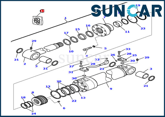 PC75R-2 PC95R-2 Komatsu 707-99-25700 7079925700 Excavator Boom Service Kit Cylinder Seal Kits