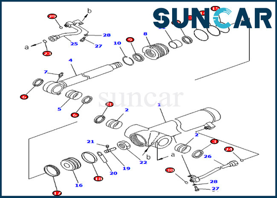 707-98-36720 팔 봉합은 7079836720 PC78UU-6 PC78UU-8 코마츠 원통 인장 수리용 장비를 장비를 답니다