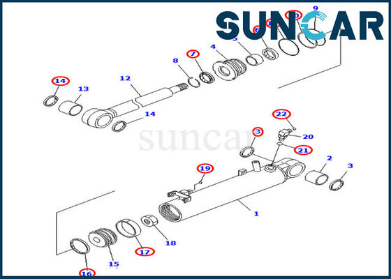 707-98-22910 승강기 유압 실린더 봉지 키트는 D31EX-21 D31PX-21 코마츠에 적합합니다