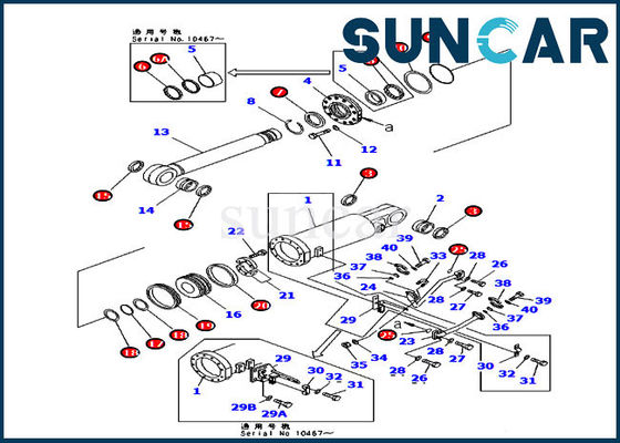 707-98-84010 유압 수리 씰 키트 Komatsu 리퍼 틸트 실린더 교체 키트
