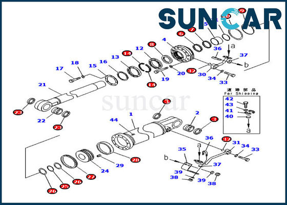 ISO9001 131-62-05080 리프트 실린더 밀봉 수리용 장비 D50A-16 불도저 코마츠 치환계 키트