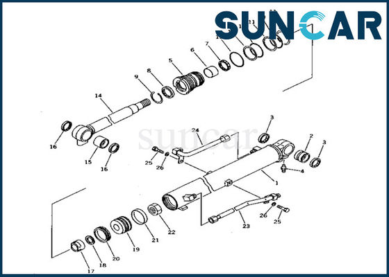 707-99-14430 붐 실린더 Komatsu 서비스 키트 굴착기 PC10-7 내부 부품 씰링 키트