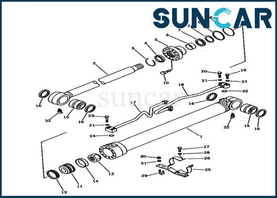 Machinery Sealing 707-98-36100 Boom Cylinder Seal Kits For Excavator Komatsu PC100-3 Repair Kit