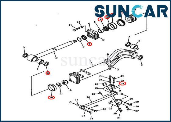 135-63-05010 D57S-1 Komatsu 크롤러 로더에 맞는 덤프 씰링 키트 실린더 서비스 키트