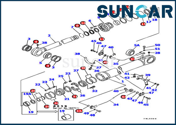 Wear Resistance 707-99-77230 Komatsu PC1000-1 Bucket Cylinder Sealing Kit excavator inner parts
