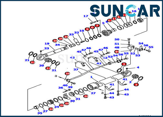 PC1100-6 백호 안쪽 수리용 장비 코마츠 707-99-89220 암 유압 실린더 봉지 키트