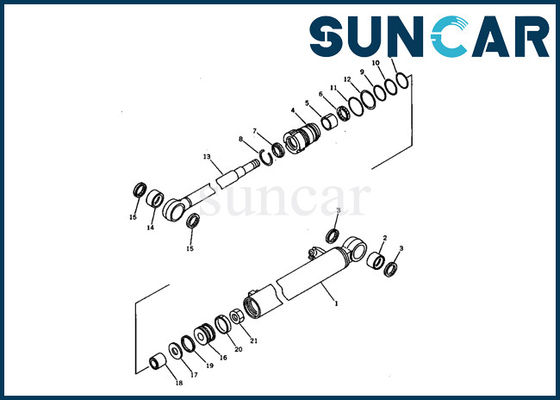 21S-63-02010 붐 액압 실린더 아시리아 Komatsu 씰 키트 PC03-1 굴착기 내부 부품에 적합