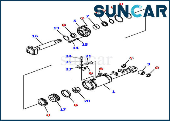 707-99-52160 틸트 서비스 키트 7079952160 D61EX-15 도저에 맞는 Komatsu 실린더 씰 키트