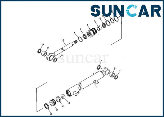 707-00-55010 암 실린더 씰 키트 Komatsu PC07-1 미니 굴삭기 내부 수리 부품