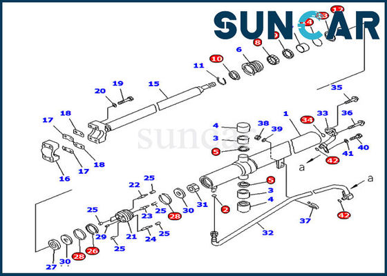 불도저 D65EX-15 D65PX-15 모델들을 손질하기 위한 707-99-25880 리프트 실린더 밀봉 수리용 장비