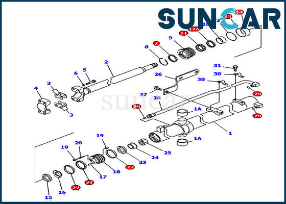 D85EX-15 D85PX-15 불도저 707-99-36140 Komatsu 블레이드 리프트 씰링 키트 실린더 수리 키트