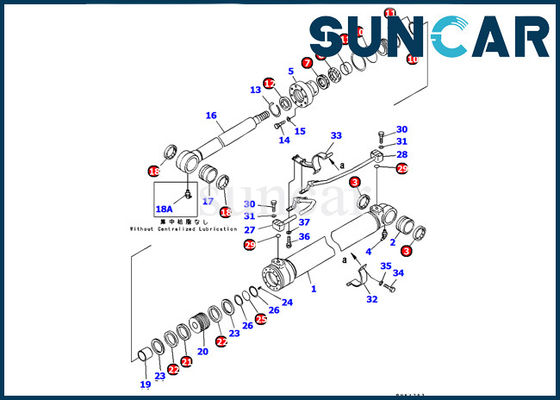 고압에 707-99-37230 Komatsu 서비스 장비 PC120-6 굴착기 붐 실린더 물개 장비 저항