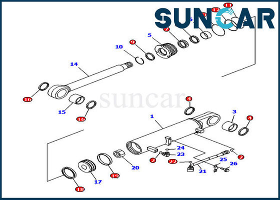 유압리퍼 승강기 봉지 키트 707-99-43710 실린더 수리용 장비 적합성 D85EX-15R 코마츠 불도저