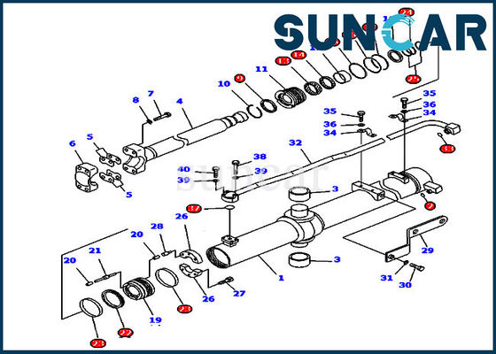 D85MS-15 유압 씰 키트 707-99-45160 로터 리프트 실린더 씰링 키트 Komatsu 수리 부품