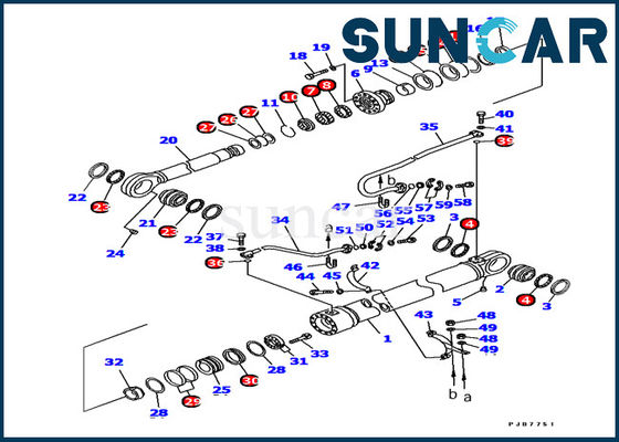 707-99-78700 PC1100SP-6 Komatsu 붐 실린더 수리 키트 용 굴삭기 유압 실린더 씰 키트
