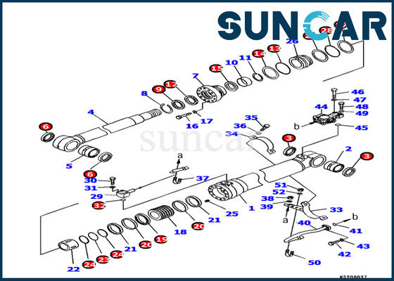 707-99-46430 굴착기 PC180LC-7 내부 수리 키트 용 Komatsu 붐 리프트 실린더 씰 키트