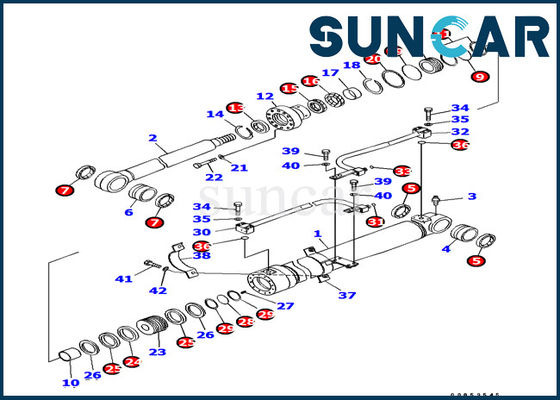 코마츠 굴삭기 PC138US-8 모델들을 위한 707-99-37170 붐원통 밀봉 수리용 장비