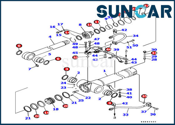 707-99-38440 7079938440 암 실린더 씰 키트 PC138US-8 Komatsu 굴착기 CYL 서비스 키트