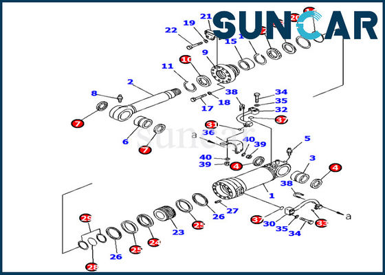707-99-38790 블레이드 리프트 실린더 봉지 키트 코마츠 PC138US-8 굴삭기 실내측 부품 수리용 장비