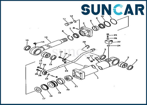 707-98-45100 암 실린더 씰 키트 Komatsu 굴삭기 PC150-1 내부 수리 부품 서비스 키트