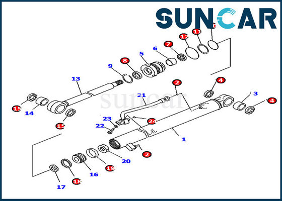 PC18MR-2 서비스 키트 부품 Komatsu 굴착기 707-98-05660 팔 실린더 씰 키트