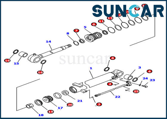 707-98-12390 Komatsu 씰링 키트 PC16R-3 굴삭기 모델 용 실린더 씰 수리 키트 교체
