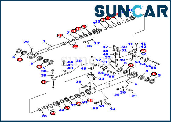 707-99-77330 실린더 씰 수리 키트 PC1600-1 Komatsu 굴삭기 버킷 실린더 씰링 키트