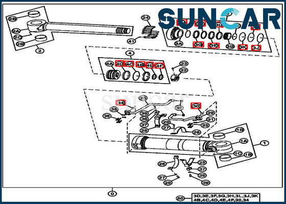 4669894 포지셔닝 실린더 씰 키트는 John Deere 190DW 모델 장비에 적합합니다.
