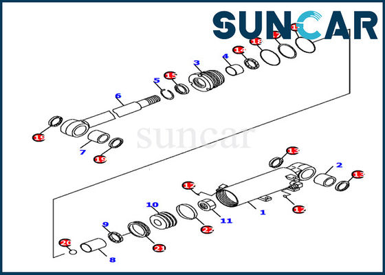 707-98-12790 Komatsu 굴착기 PC16R-3용 블레이드 실린더 씰링 키트 실린더 서비스 키트