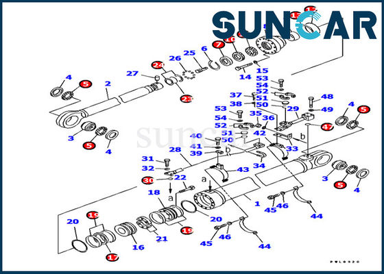굴착기 부품 707-99-85310 komatsu pc1800-6 용 암 실린더 수리 키트 씰링 키트