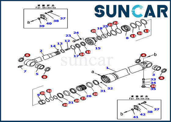 721-98-00260 ARM 실린더 씰 키트 Komatsu 굴삭기 PC240LC-11 유압 내부 수리 키트