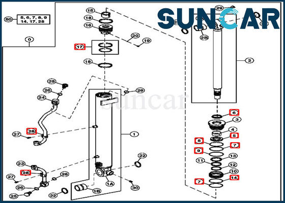 4634038 교체용 붐 실린더 씰 수리 키트 John Deere 내마모성 키트