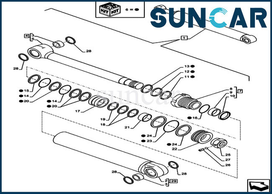 LZ012020 Cylinder Service Kit Boom Repair Seal Kit Fits Models CX80C CX75C SR CASE