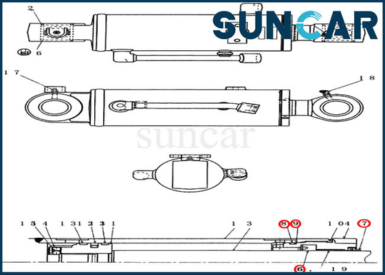PX01V00043R300 도저 실린더 씰 수리 키트는 CASE CX36B CX31B 굴삭기 씰링 키트에 맞습니다.