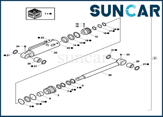 XKCC-01535 XKCC01535 Dozer Blade Hydraulic Cylinder Repair kit Excavator Seal kits Fits CASE CX17C