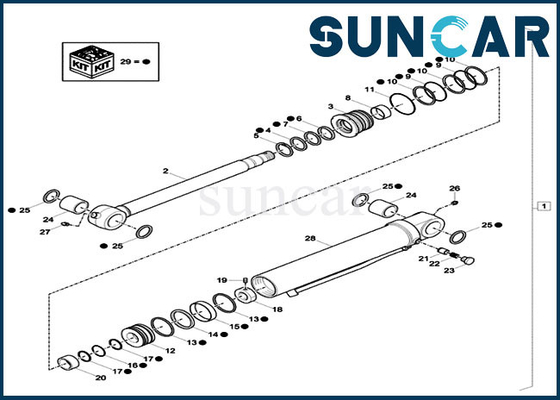XKCC-01438 XKCC01438 국자 실린더 씰 키트 케이스 CX33C CX37C OEM 유압 서비스 키트
